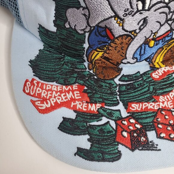 Supreme Light Blue ELEPHANT MESH Back Trucker Hat Cap - Picture 4 of 10